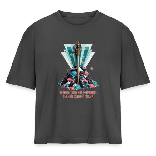 Remote Control Emperor T Shirt - Women's Heavyweight Cropped T-Shirt