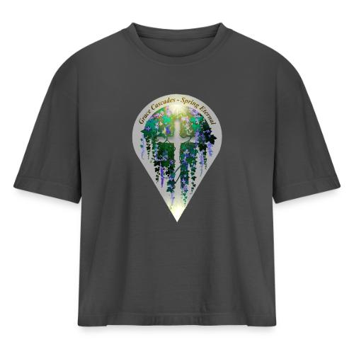 Easter Grace Cascades Vine T Shirt, Renewal Gift - Women's Heavyweight Cropped T-Shirt