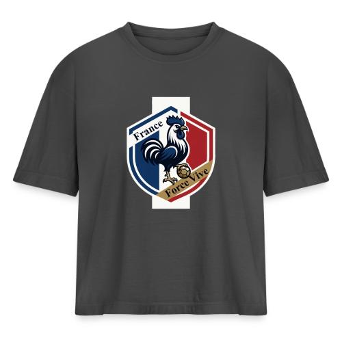 France Rooster T-Shirt, Bleu-Blanc-Rouge gift - Women's Heavyweight Cropped T-Shirt