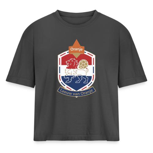 Netherlands Lion Crest T-Shirt, Dutch Badge Gift - Women's Heavyweight Cropped T-Shirt