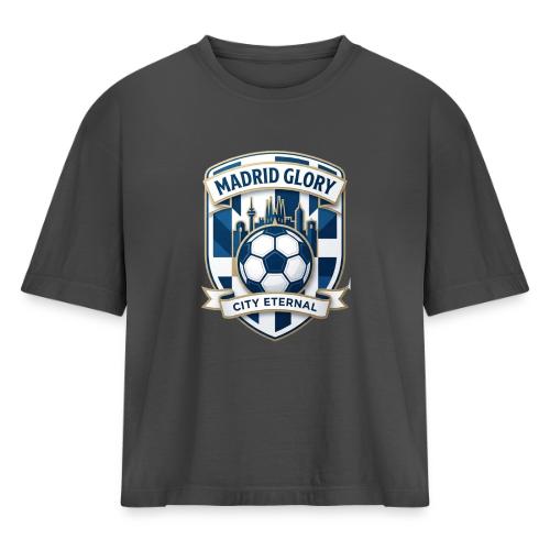 Madrid Skyline Glory T Shirt, Madrid Fan Gift - Women's Heavyweight Cropped T-Shirt