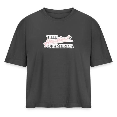 The Heartbeat of America - Women's Heavyweight Cropped T-Shirt