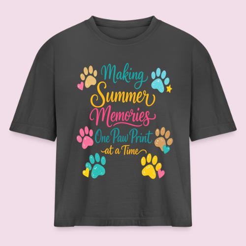 Making Summer Memories One Paw Print at a Time - Women's Heavyweight Cropped T-Shirt