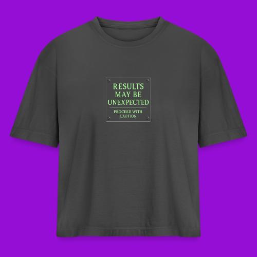 Results May Be Unexpected - Neon Green - Women's Heavyweight Cropped T-Shirt