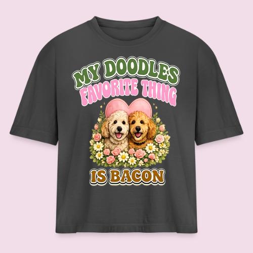 My Doodles Favorite Thing Is Bacon - Women's Heavyweight Cropped T-Shirt