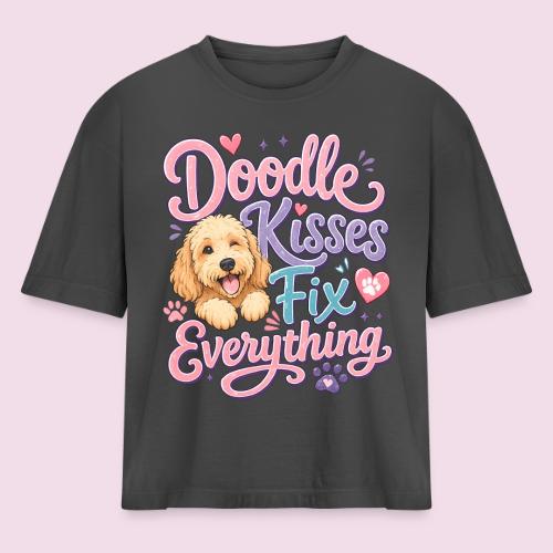 Doodle Kisses Fix Everything Dog Lover Gift - Women's Heavyweight Cropped T-Shirt