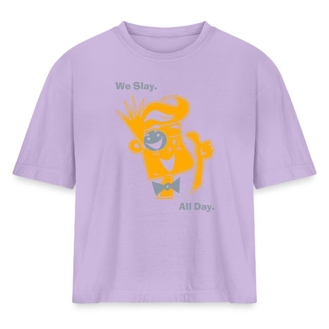 We Slay All Day Shiny Shirt Metallic Silver & Gold