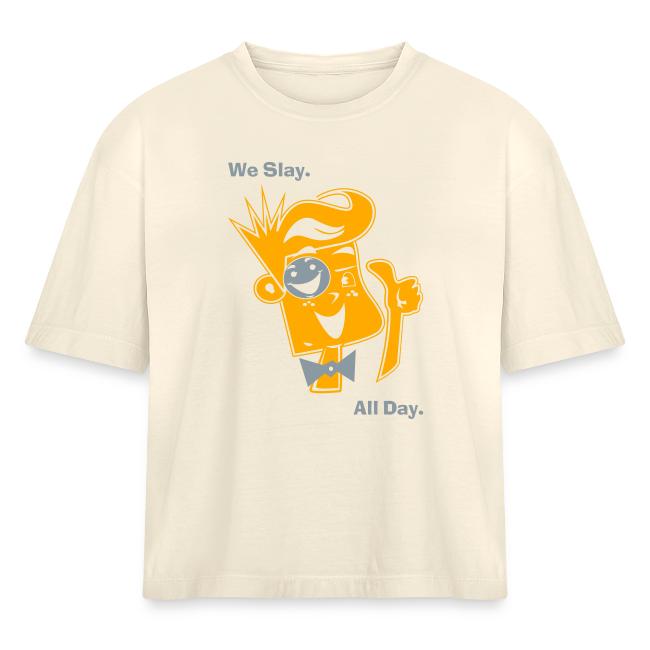 We Slay All Day Shiny Shirt Metallic Silver & Gold