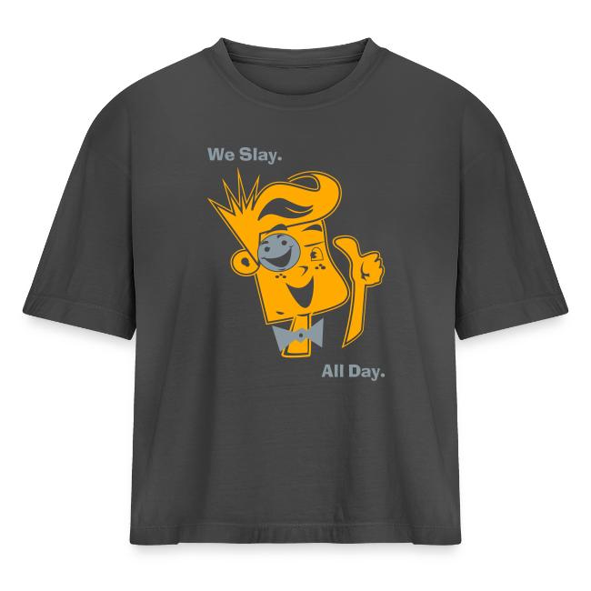 We Slay All Day Shiny Shirt Metallic Silver & Gold