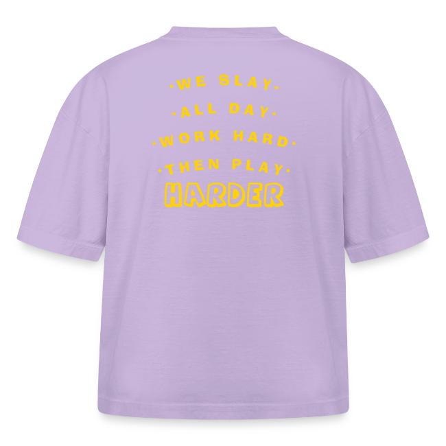 We Slay All Day Shiny Shirt Metallic Silver & Gold