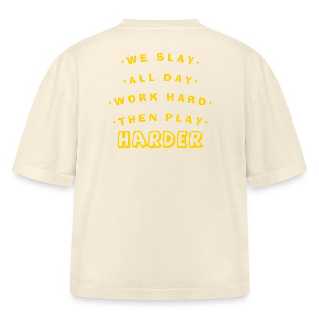 We Slay All Day Shiny Shirt Metallic Silver & Gold