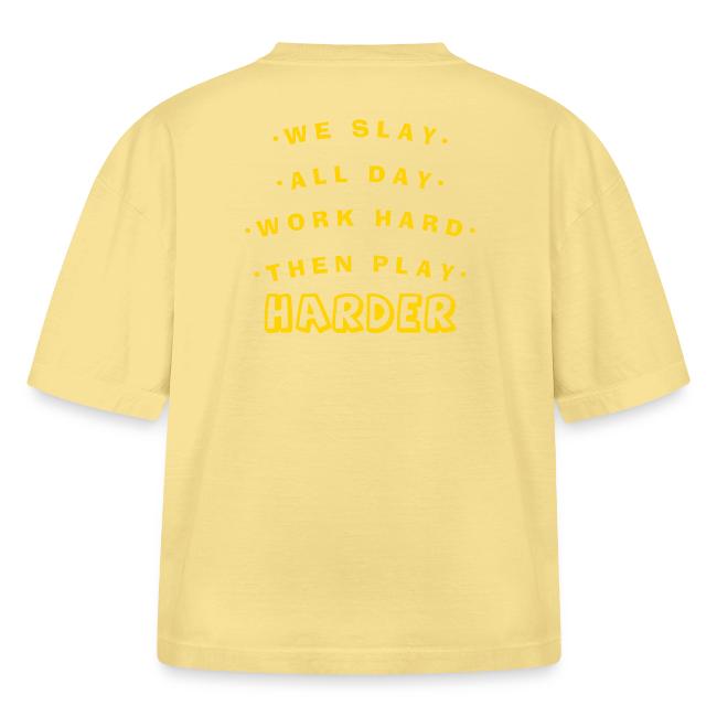 We Slay All Day Shiny Shirt Metallic Silver & Gold