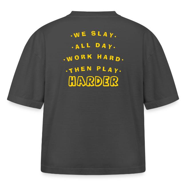 We Slay All Day Shiny Shirt Metallic Silver & Gold