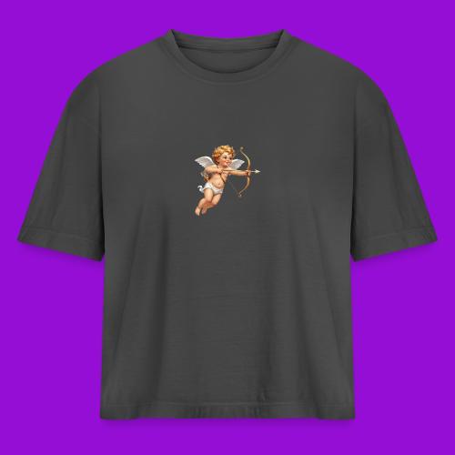 Cupid with twohearts set - Women's Heavyweight Cropped T-Shirt
