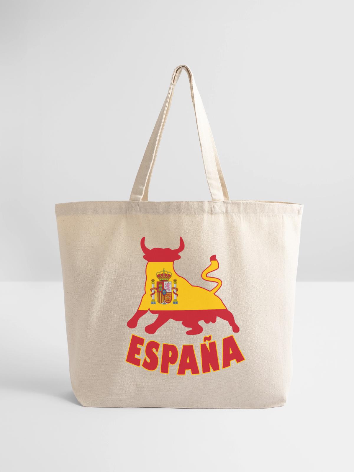 Spain / Espana Bull - Eco-Friendly Cotton Tote - natural - Front