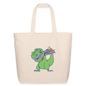 Dinosaur Dabbing – Funny Prehistoric Dance Move  - Eco-Friendly Cotton Tote - natural - Front