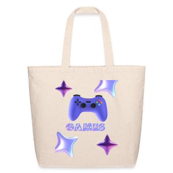 Gaming Vibes Activated - Neon Game Controller Tee - Eco-Friendly Cotton Tote - natural - Front