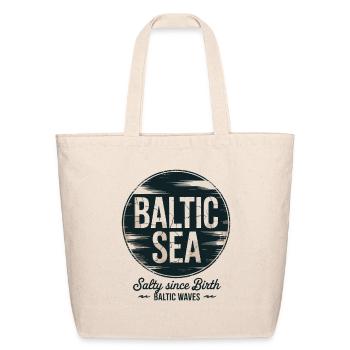 Baltic Sea Salty Waves Graphic - Eco-Friendly Cotton Tote - natural - Front