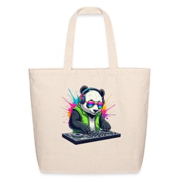 Neon Panda DJ Splash - Eco-Friendly Cotton Tote - natural - Front