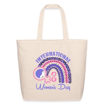 IWD Leopard Rainbow  - Eco-Friendly Cotton Tote - natural - Front