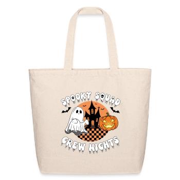Spooky Squad Ghost Pumpkin Night - Eco-Friendly Cotton Tote - natural - Front