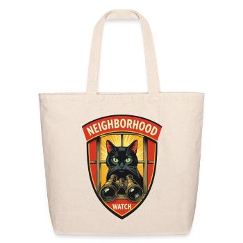 cartoon cat - Eco-Friendly Cotton Tote - natural - Front