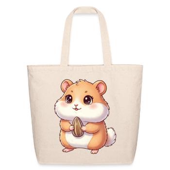 Kawaii Hamster with Seed - Eco-Friendly Cotton Tote - natural - Front