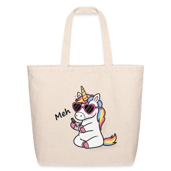 Pastel Unicorn Glam Meh - Eco-Friendly Cotton Tote - natural - Front