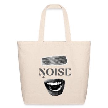 Noise Collage: Eyes and Mouth - Eco-Friendly Cotton Tote - natural - Front
