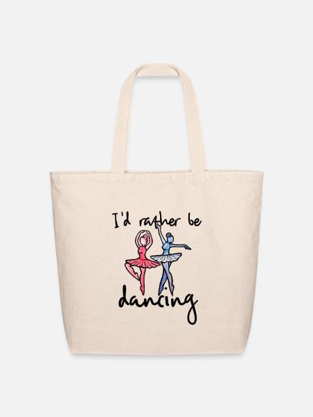 I'd Rather Be Dancing Duo - Eco-Friendly Cotton Tote - natural