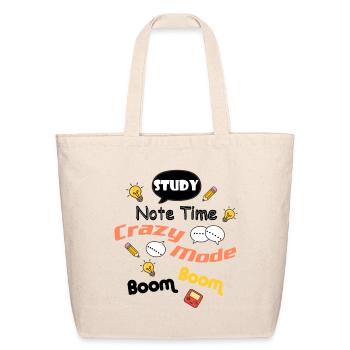 Cute Study Doodle - Crazy Mode School Design - Eco-Friendly Cotton Tote - natural - Front