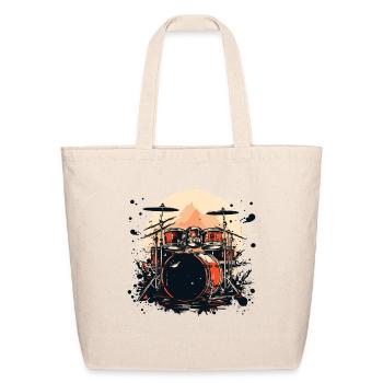 Drum Kit Graphic - Eco-Friendly Cotton Tote - natural - Front