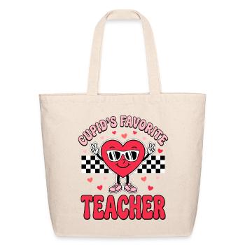 Cupid's Favorite Teacher - Eco-Friendly Cotton Tote - natural - Front