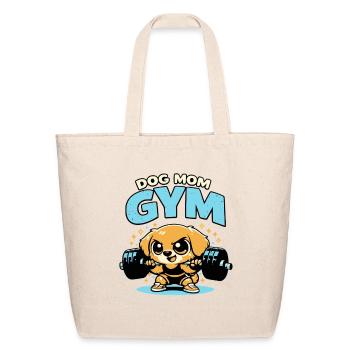Dog Mom Gym Pup Lift Tee - Eco-Friendly Cotton Tote - natural - Front