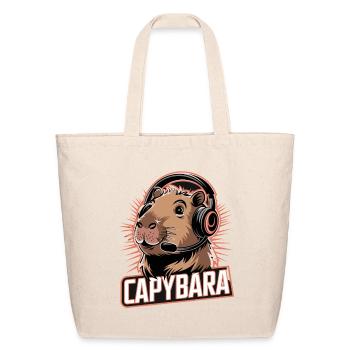  Capybara Gamer With Headset Esports Streaming - Eco-Friendly Cotton Tote - natural - Front