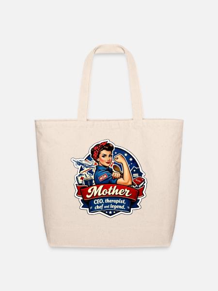 Mother: CEO, Therapist, Chef and Legend - Eco-Friendly Cotton Tote - natural