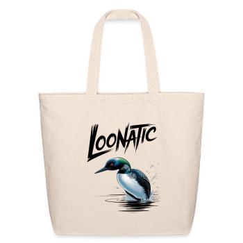 Loonatic Splash Loon Illustration - Eco-Friendly Cotton Tote - natural - Front