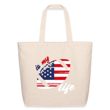Patriotic Football Life - Eco-Friendly Cotton Tote - natural - Front