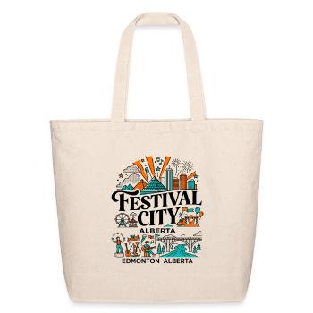 Edmonton Alberta Festival City Skyline Landmarks - Eco-Friendly Cotton Tote - natural - Front