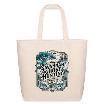 Savannah Georgia Paranormal Ghost Hunting Squares - Eco-Friendly Cotton Tote - natural - Front