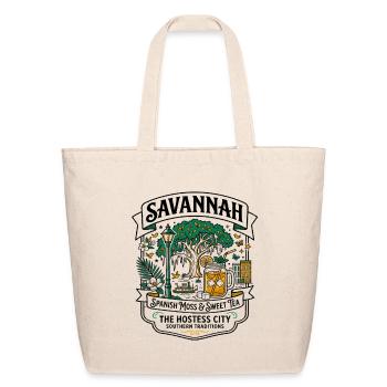 Savannah Georgia Paranormal Ghost Hunting Squares - Eco-Friendly Cotton Tote - natural - Front