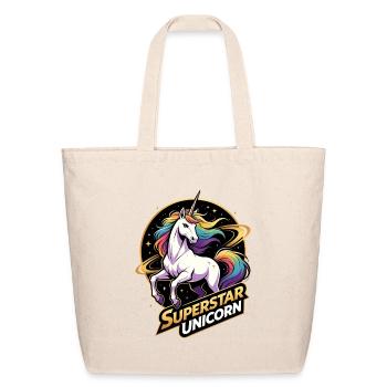 Superstar Unicorn Galaxy - Eco-Friendly Cotton Tote - natural - Front