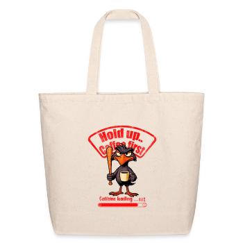 Caffeinated Crow Loading Graphic - Eco-Friendly Cotton Tote - natural - Front