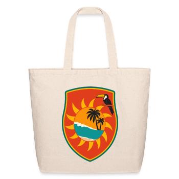 Tropical Shield Sunset Toucan - Eco-Friendly Cotton Tote - natural - Front