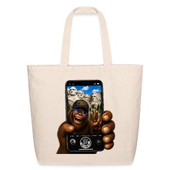 Bigfoot Patriot Selfie - Eco-Friendly Cotton Tote - natural - Front