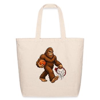 Basketball Bigfoot Sasquatch Funny Bigfoot - Eco-Friendly Cotton Tote - natural - Front