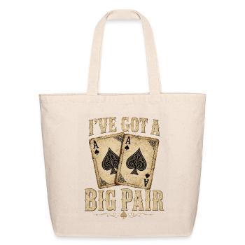 Big Pair Poker Ace Cards - Eco-Friendly Cotton Tote - natural - Front