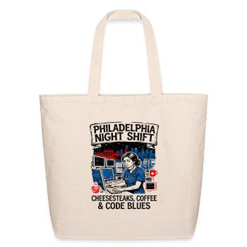 Philadelphia Night Shift Cheesesteaks Coffee Code - Eco-Friendly Cotton Tote - natural - Front