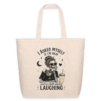 Je me suis demandé si ça allait avec le T-shirt squelette - Sac fourre-tout en coton naturel - naturel - Devant