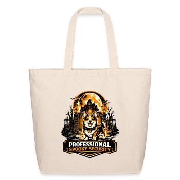 Professional Spooky Security Corgi Halloween - Eco-Friendly Cotton Tote - natural - Front